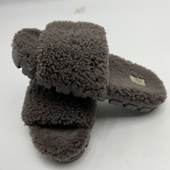 UGG Women’s Cozetta Curly Slipper Slides Sandals 1130838 Grey Size 11 - Picture 2 of 9